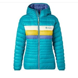 Cotopaxi Fuego women’s L goose down hooded puffer ski jacket